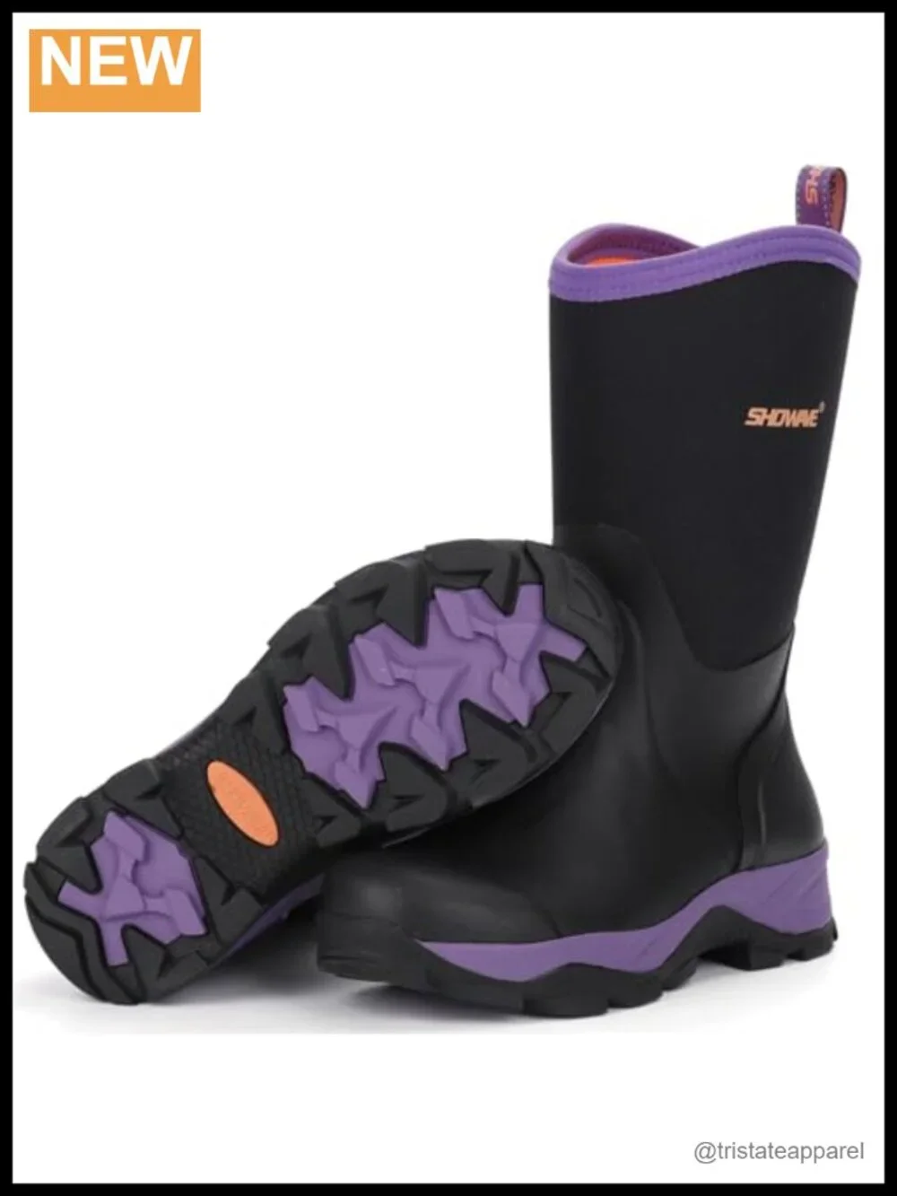 Women's Waterproof Mid Calf Rain Boots Insulated Neoprene Rubber